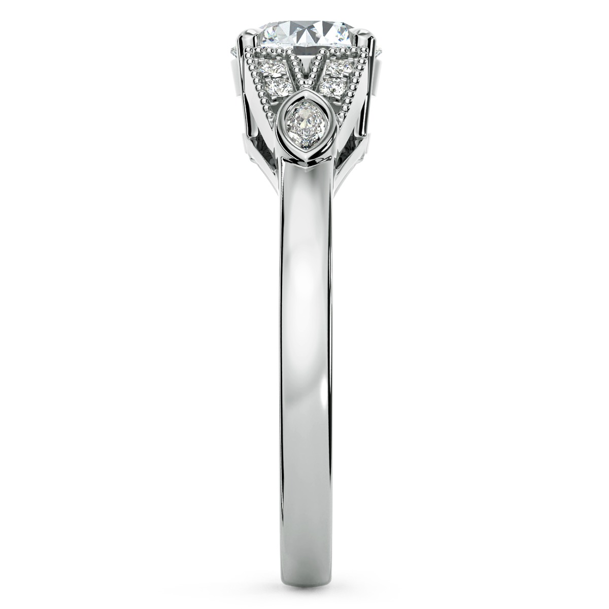 Norme de Estate Diamond Engagement Ring in 14k White — image 4 of 5
