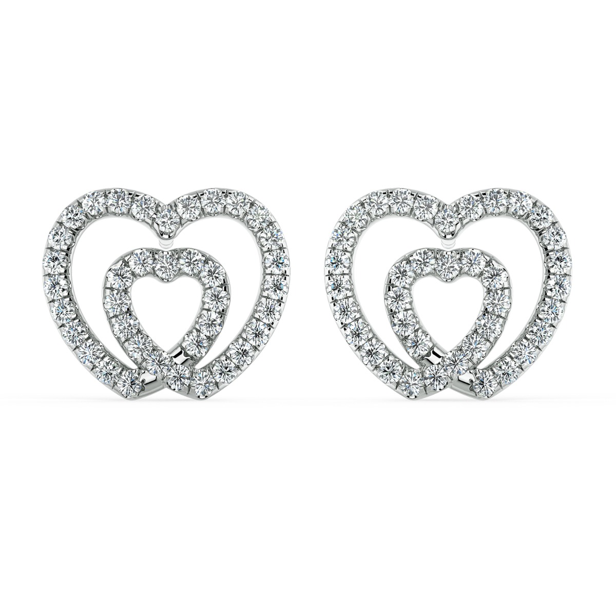 Norme de Double Heart Diamond Earrings — image 1 of 5