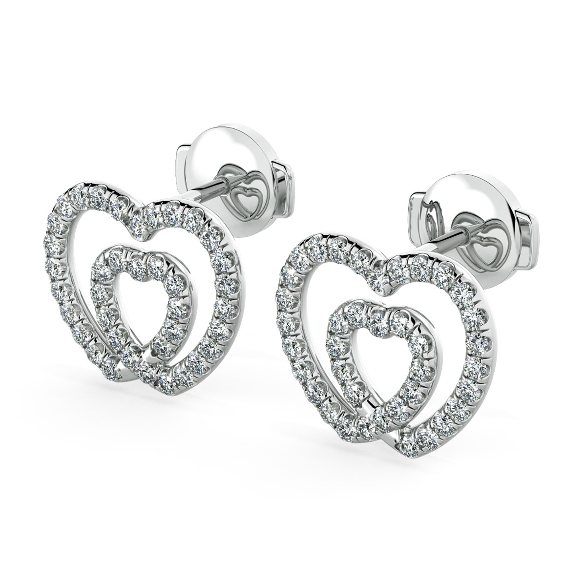 Norme de Double Heart Diamond Earrings — image 2 of 5