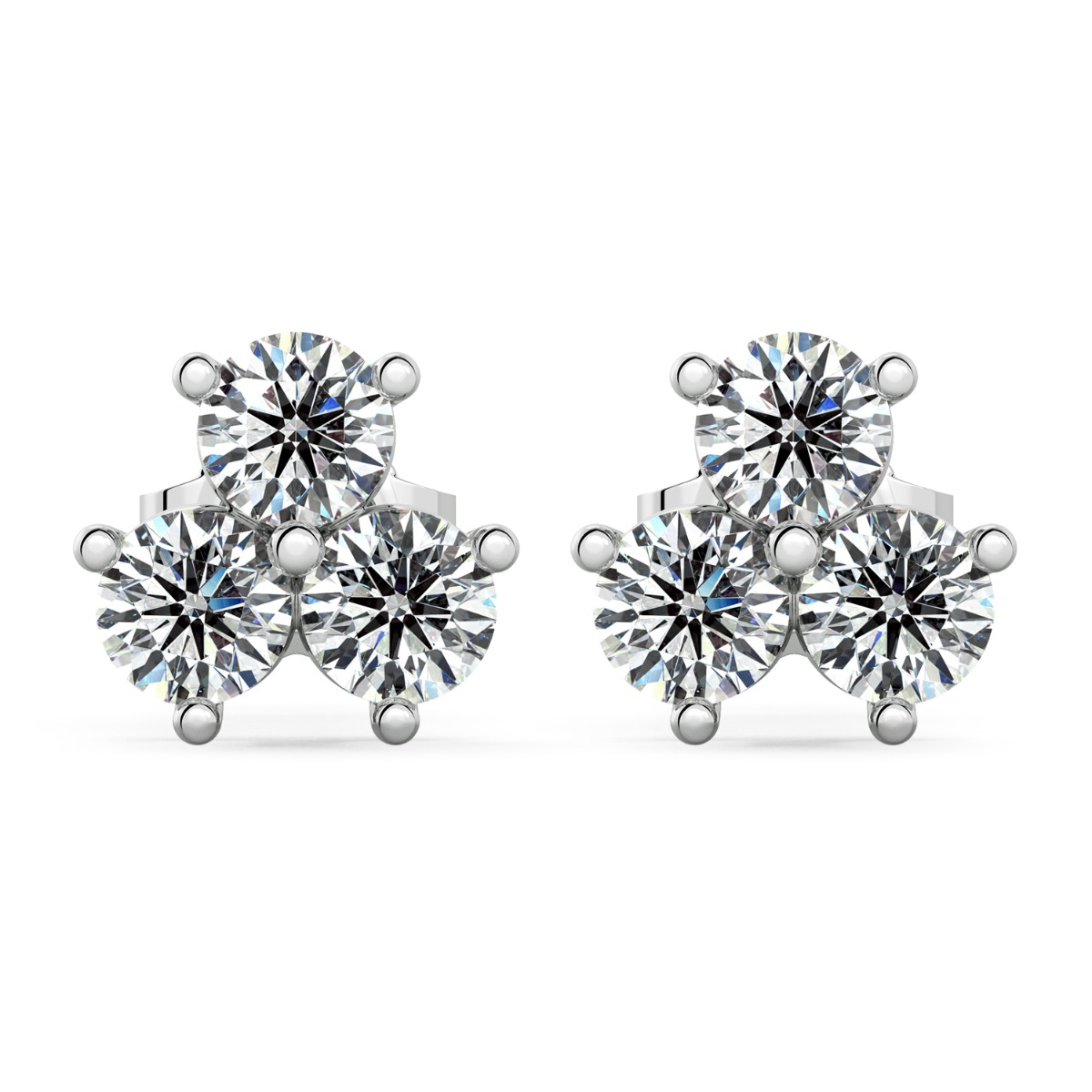 Trio Diamond Cluster Stud Earrings — image 1 of 5