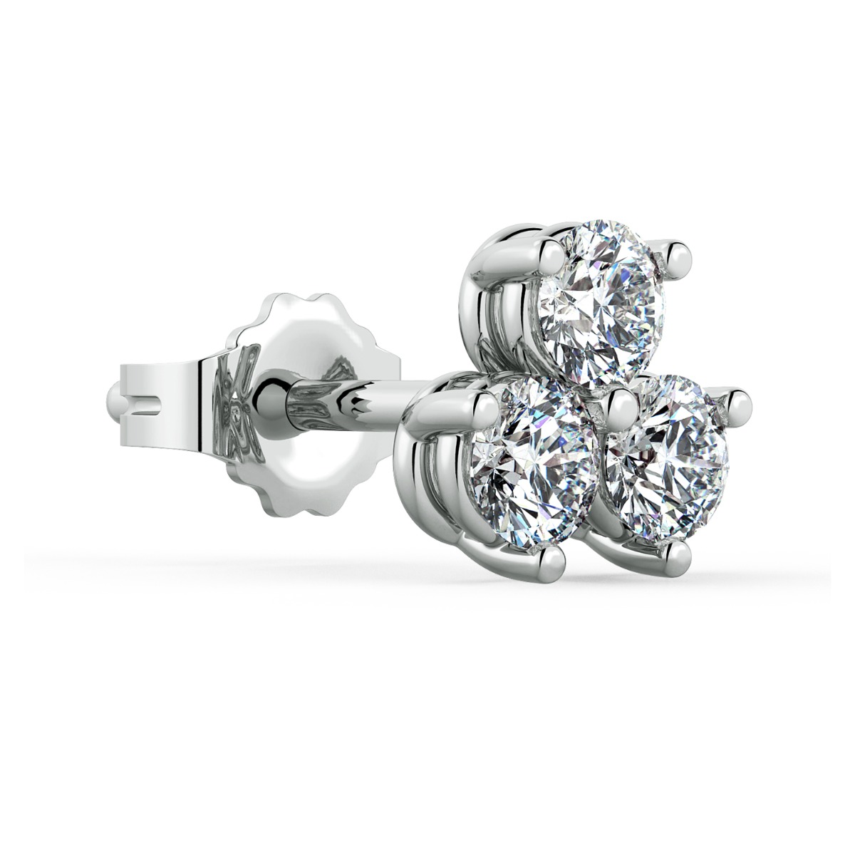 Trio Diamond Cluster Stud Earrings — image 3 of 5