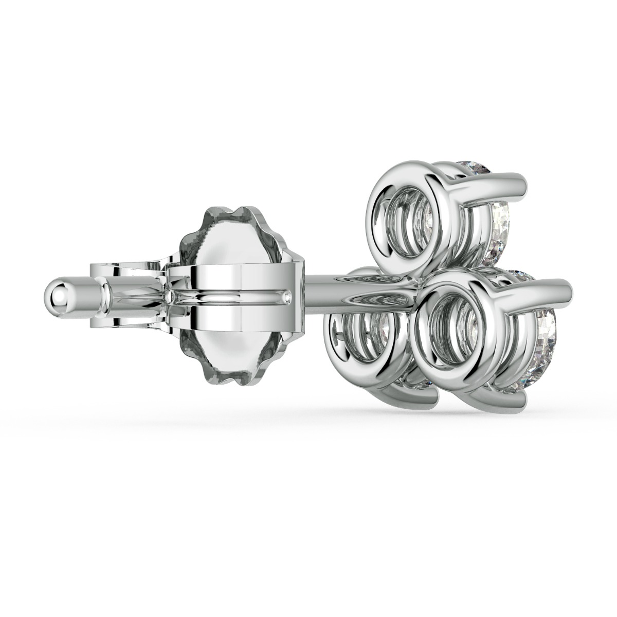 Trio Diamond Cluster Stud Earrings — image 4 of 5