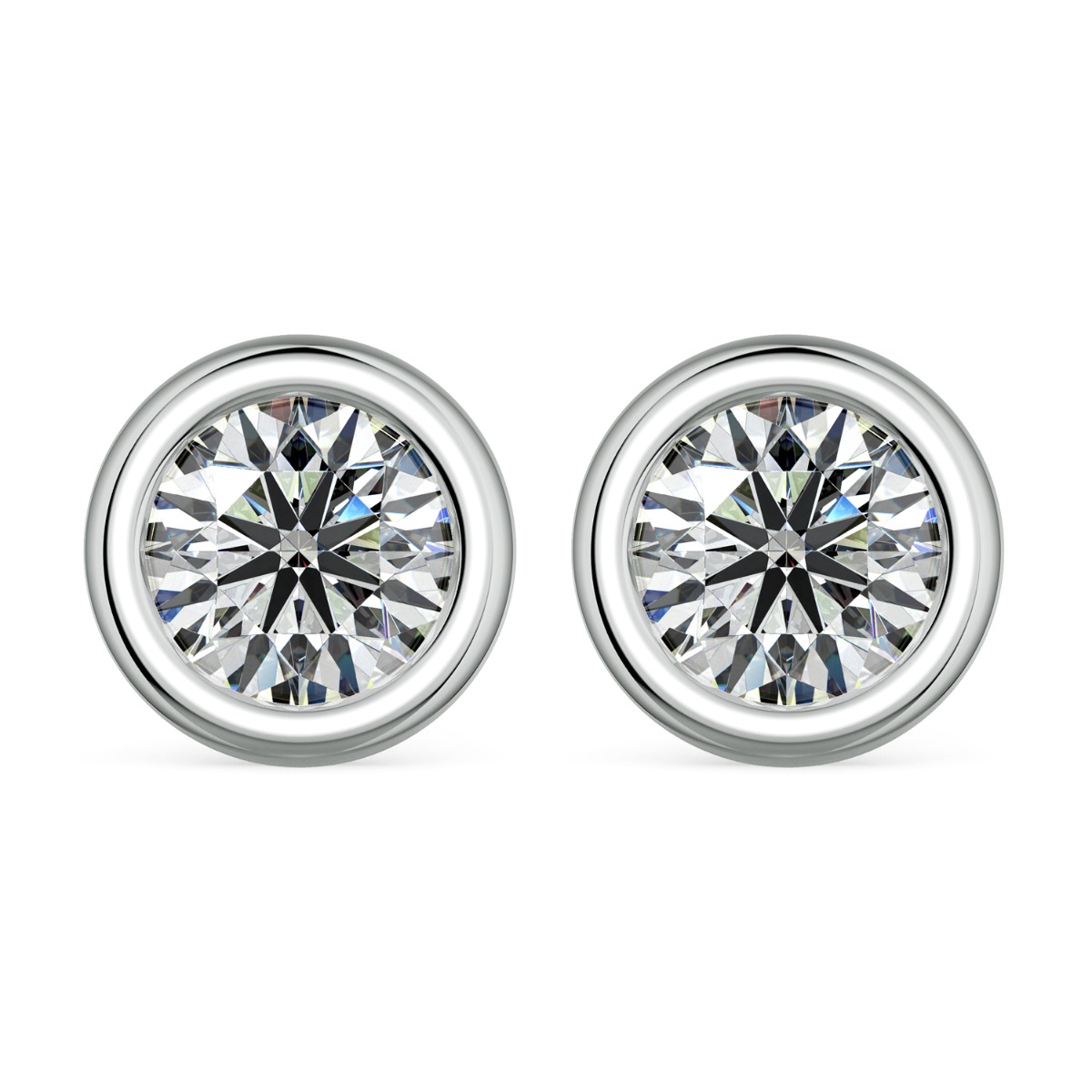 Bezel-Set Round Stud Earrings — image 1 of 5