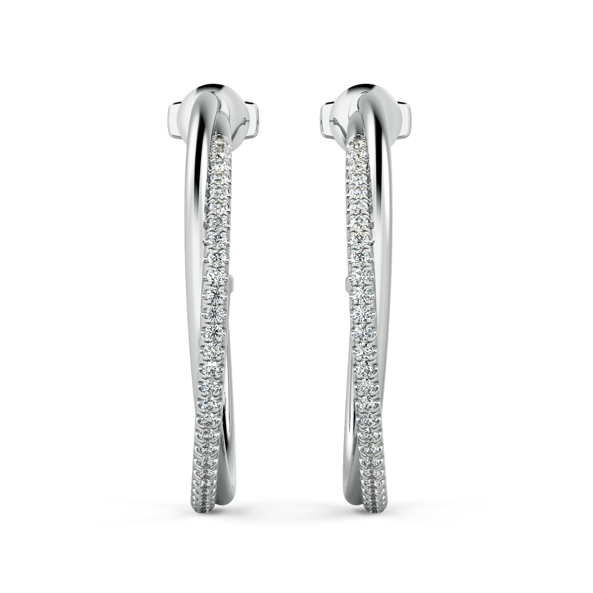 Norme de CrossOver Medium Hoop Diamond Earrings — image 1 of 5