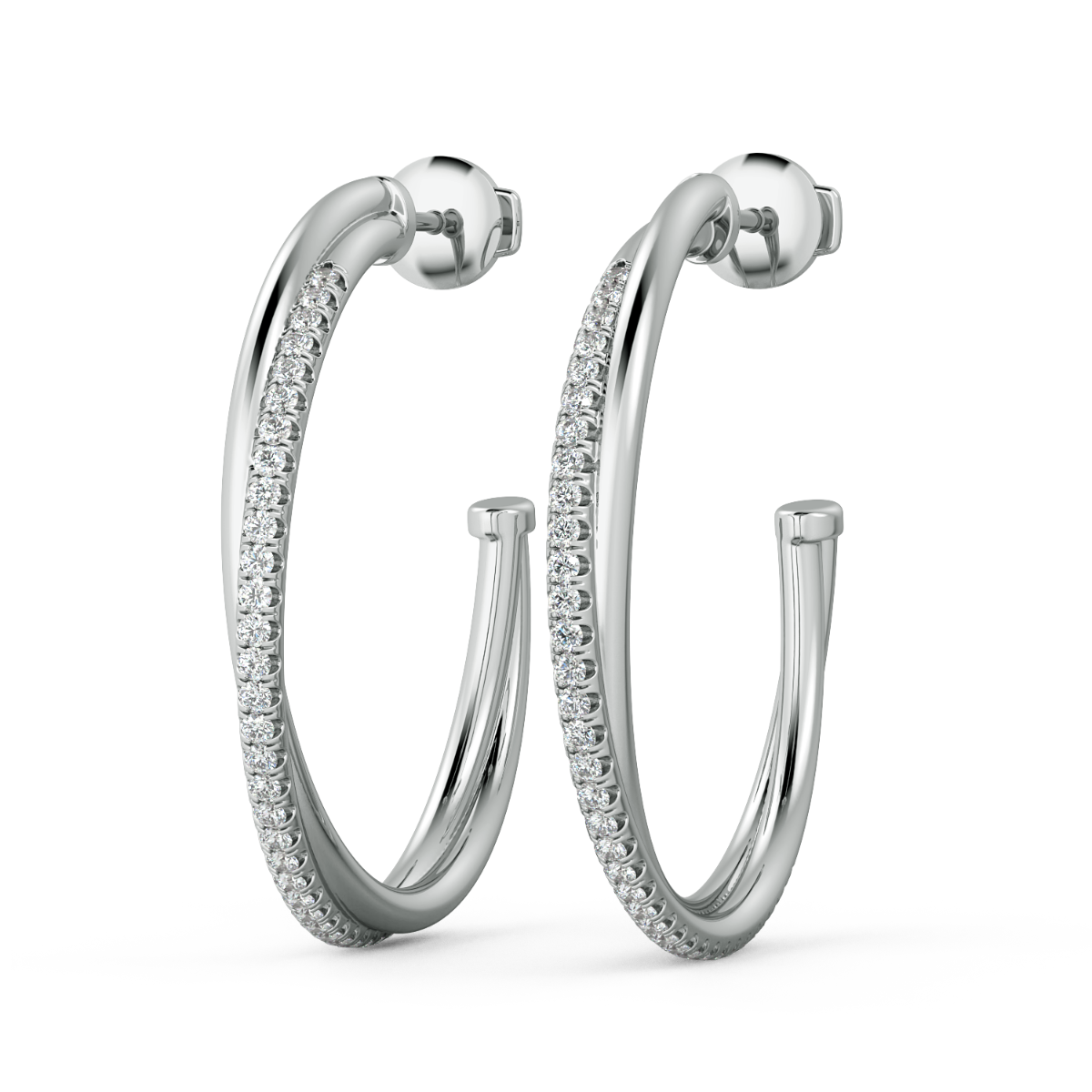 Norme de CrossOver Medium Hoop Diamond Earrings — image 2 of 5