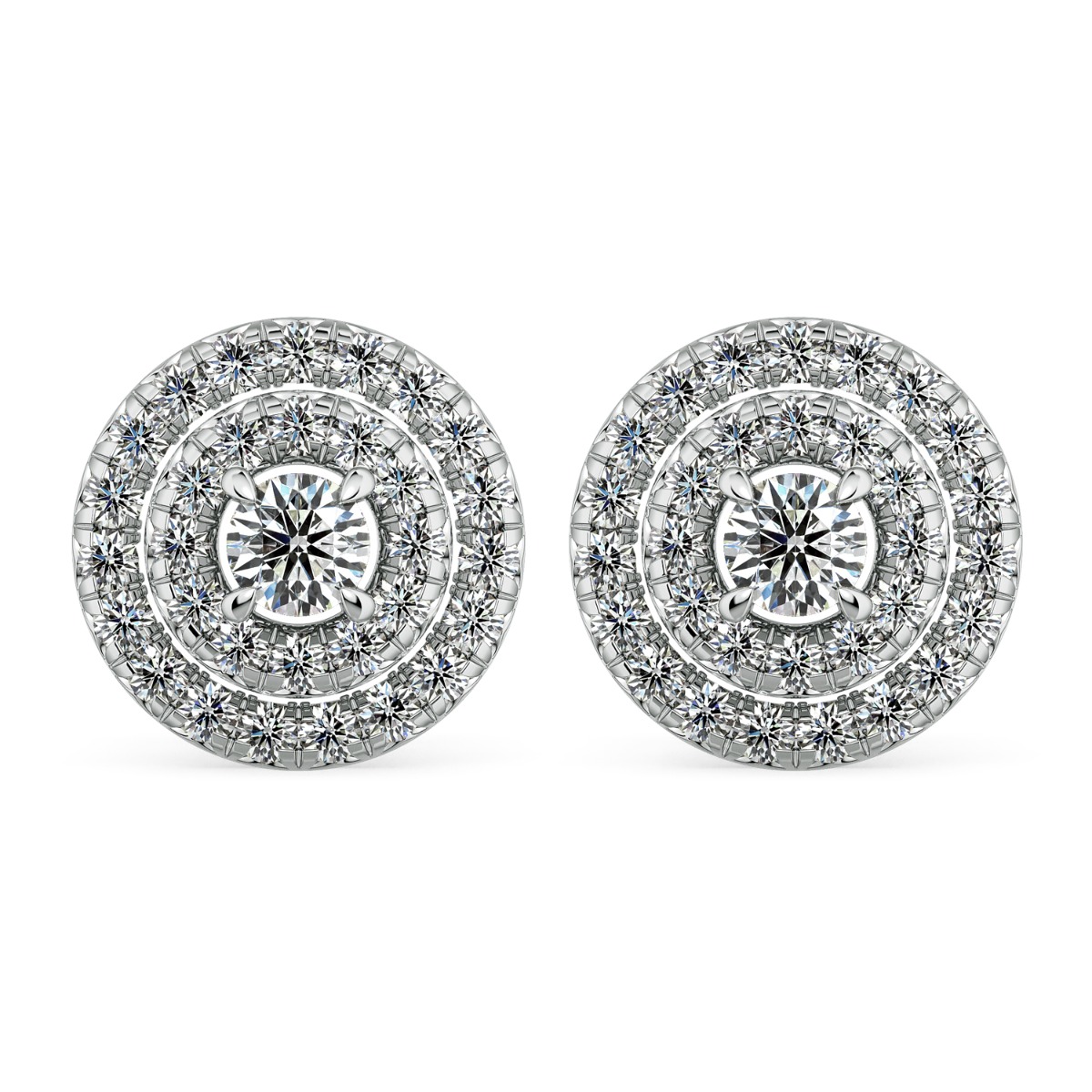 Norme de Double Halo Natural Diamonds Earrings — image 1 of 5
