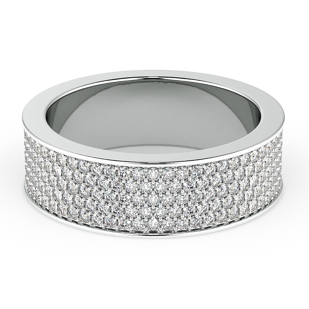 Norme de Flat Diamond Wedding Band for Men