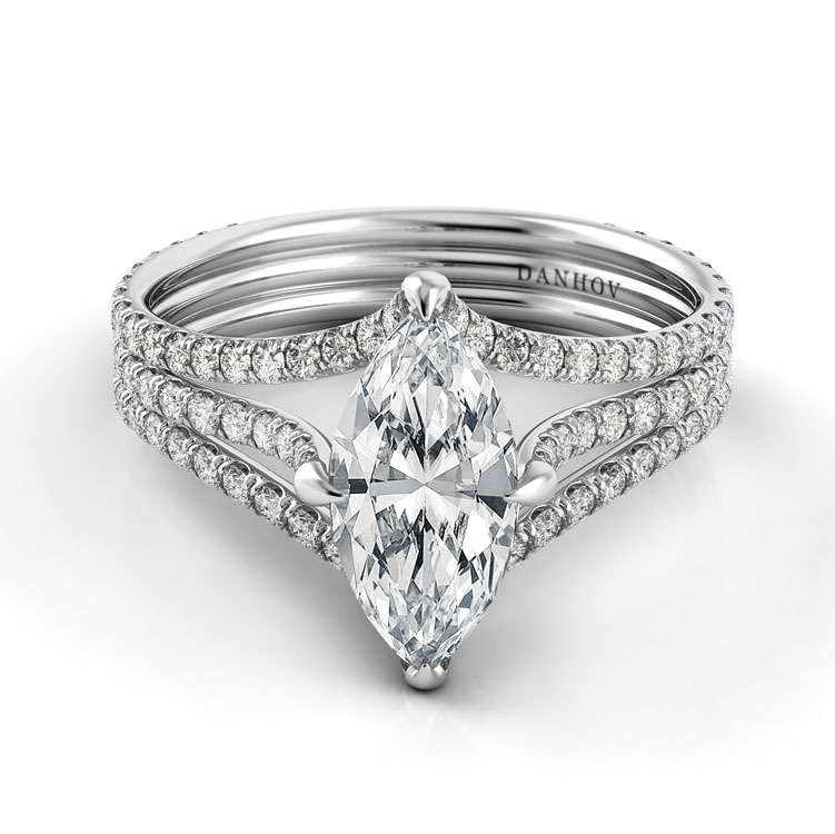 Solo Filo Triple Shank Marquise Engagement Ring — image 5 of 6