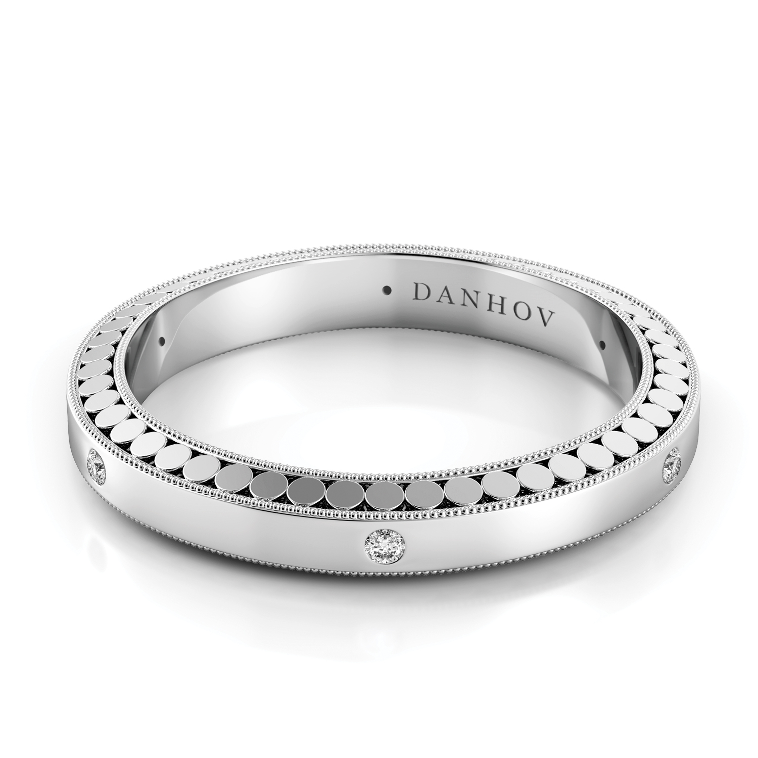 Tubetto Domed Diamond Wedding Ring — image 1 of 1
