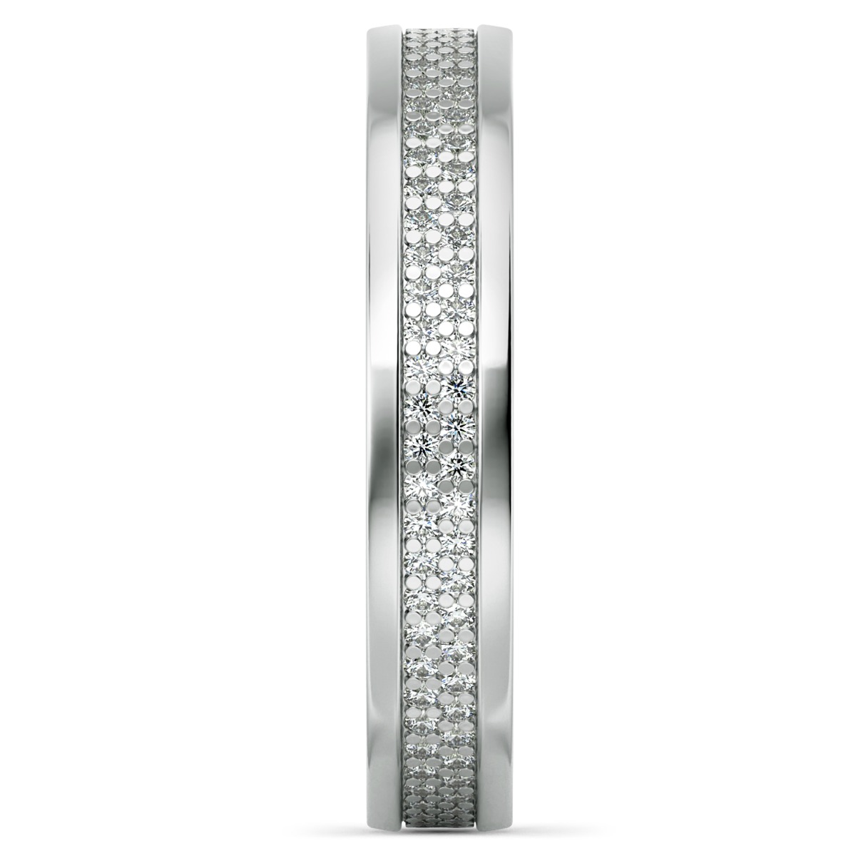 Tubetto Diamond Wedding Ring in 14k Yelow Gold — image 4 of 4