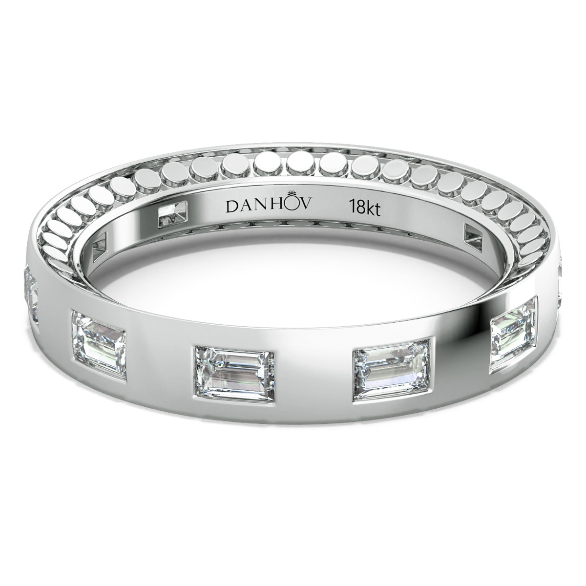 Tubetto Diamond Wedding Ring in 14 Ross Gold — image 1 of 4