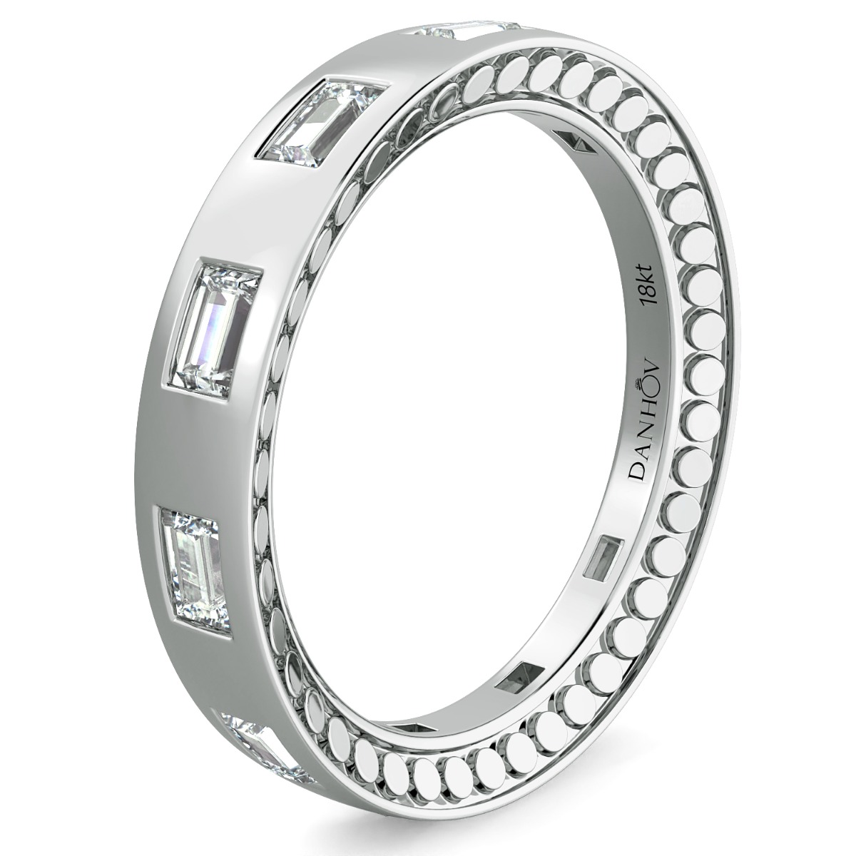 Tubetto Diamond Wedding Ring in 14 Ross Gold — image 2 of 4