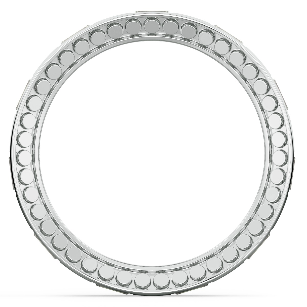 Tubetto Diamond Wedding Ring in 14 Ross Gold — image 3 of 4