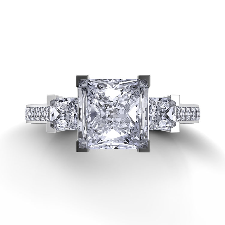Tubetto Three Stone Engagement Ring — image 3 of 6