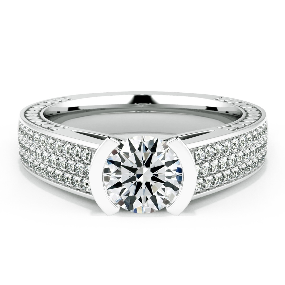 Tubetto Diamond Solitaire Engagement Ring — image 1 of 9