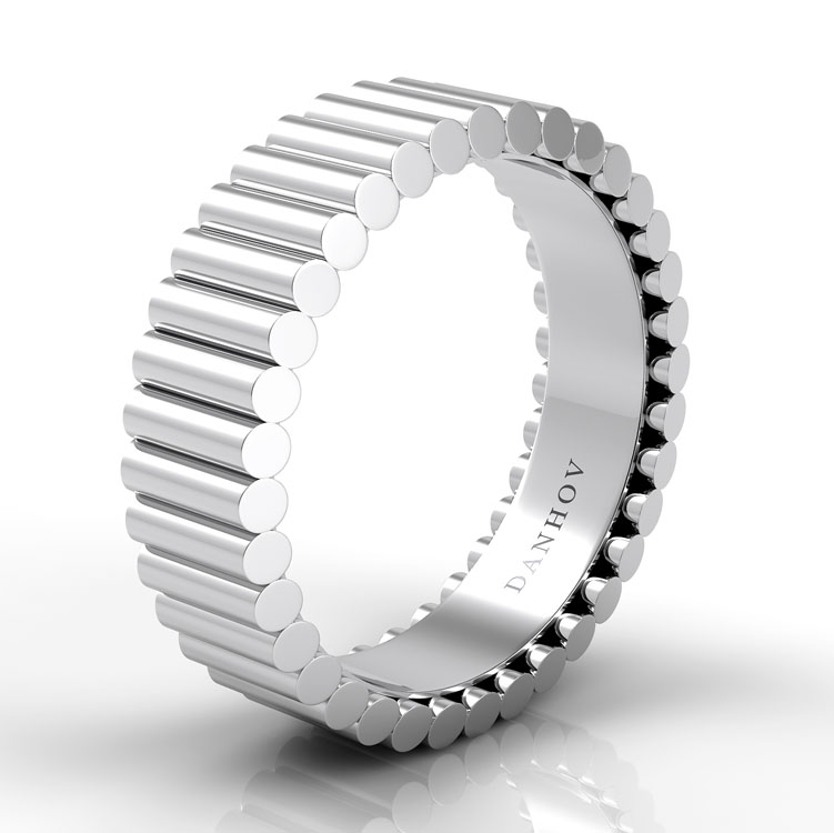 Tubetto Domed Men's Designer Wedding Ring — image 2 of 4