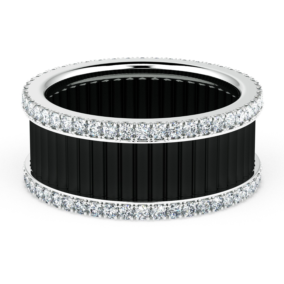 Tubetto Award Winning Wedding Band for Men in 14k Black & White Gold — image 1 of 1