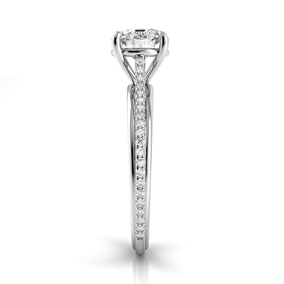 Unito Two-Tone Triple Shank Diamond Engagement Ring — image 4 of 4