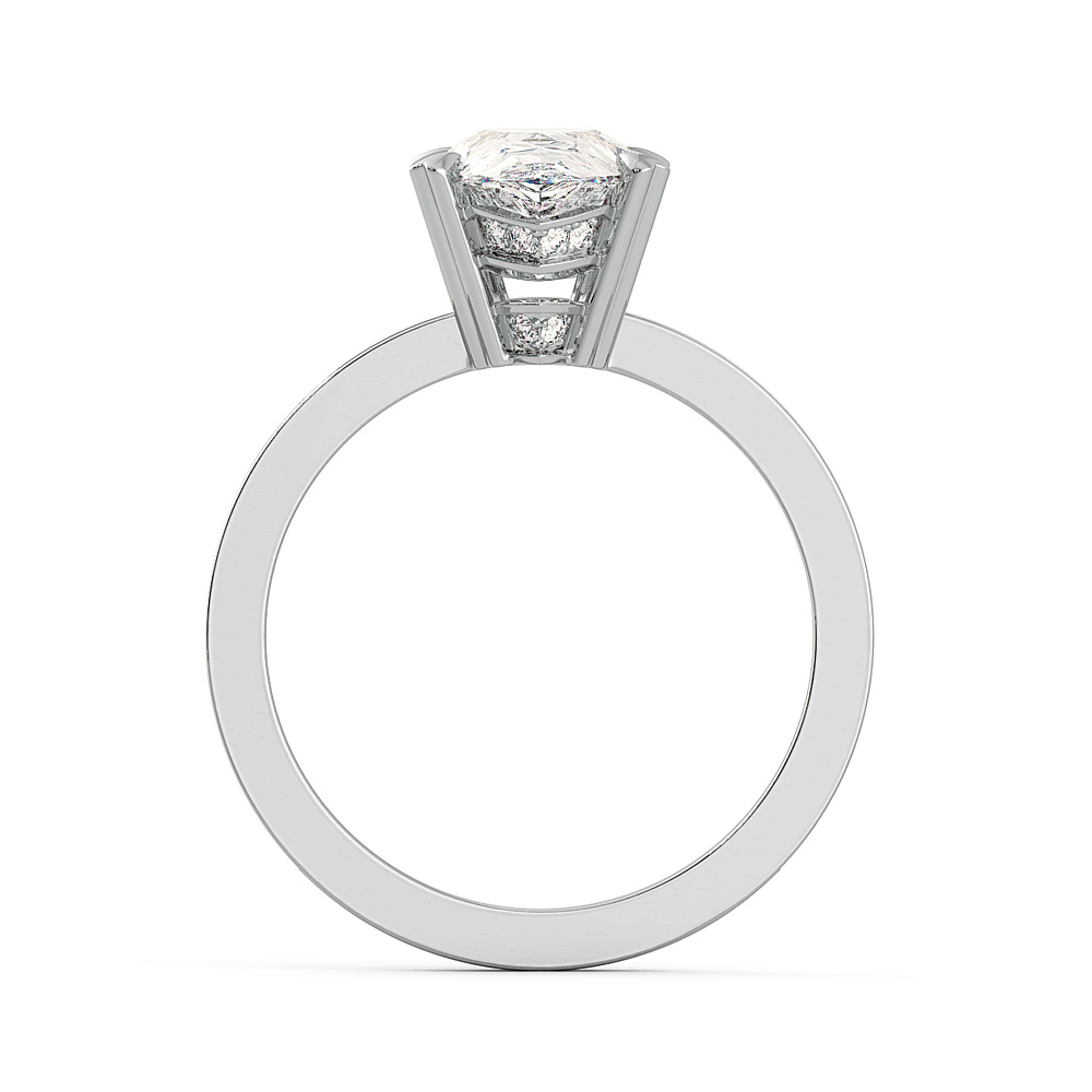 Classico Pear Cut Ladies Engagement Ring in 14k White Diamond — image 3 of 5