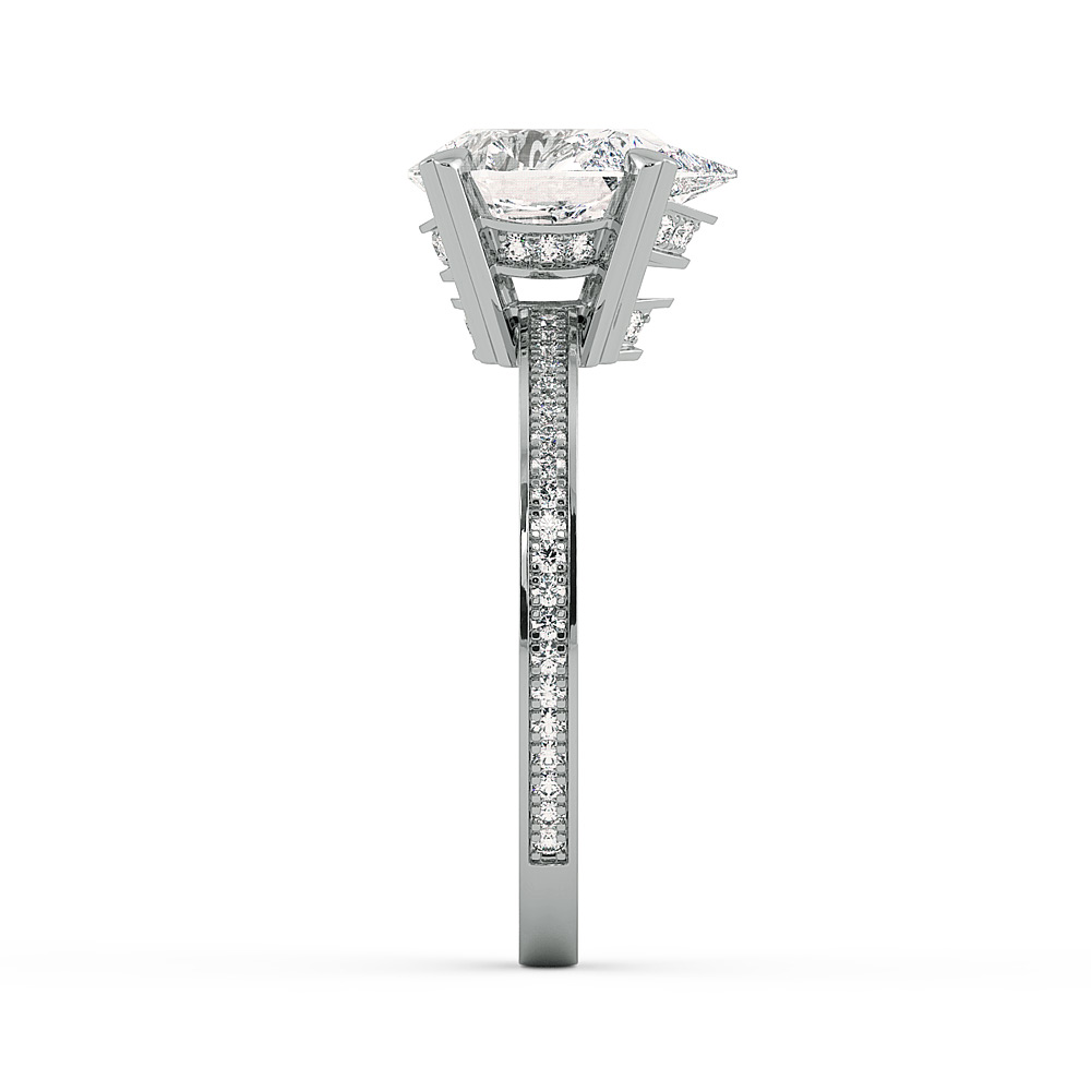 Classico Pear Cut Ladies Engagement Ring in 14k White Diamond — image 4 of 5