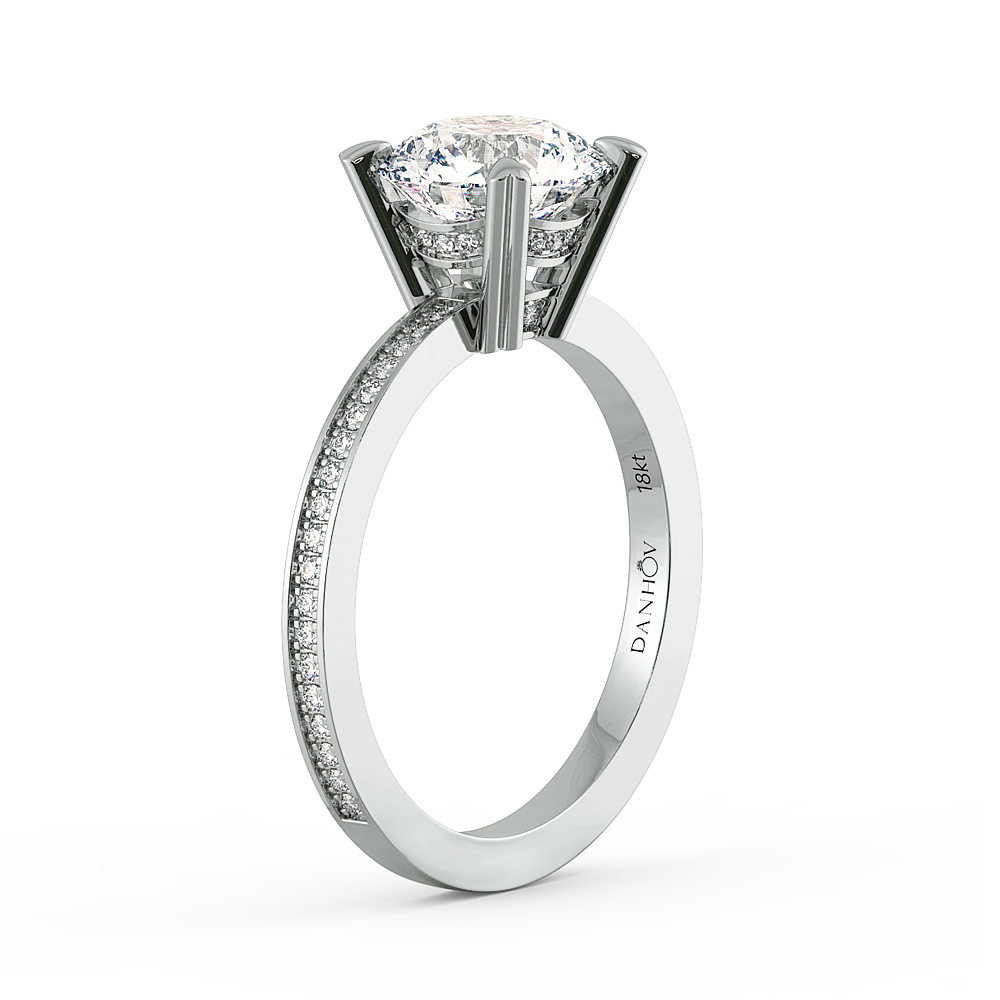 Classico Round Cut Ladies Engagement Ring — image 2 of 9