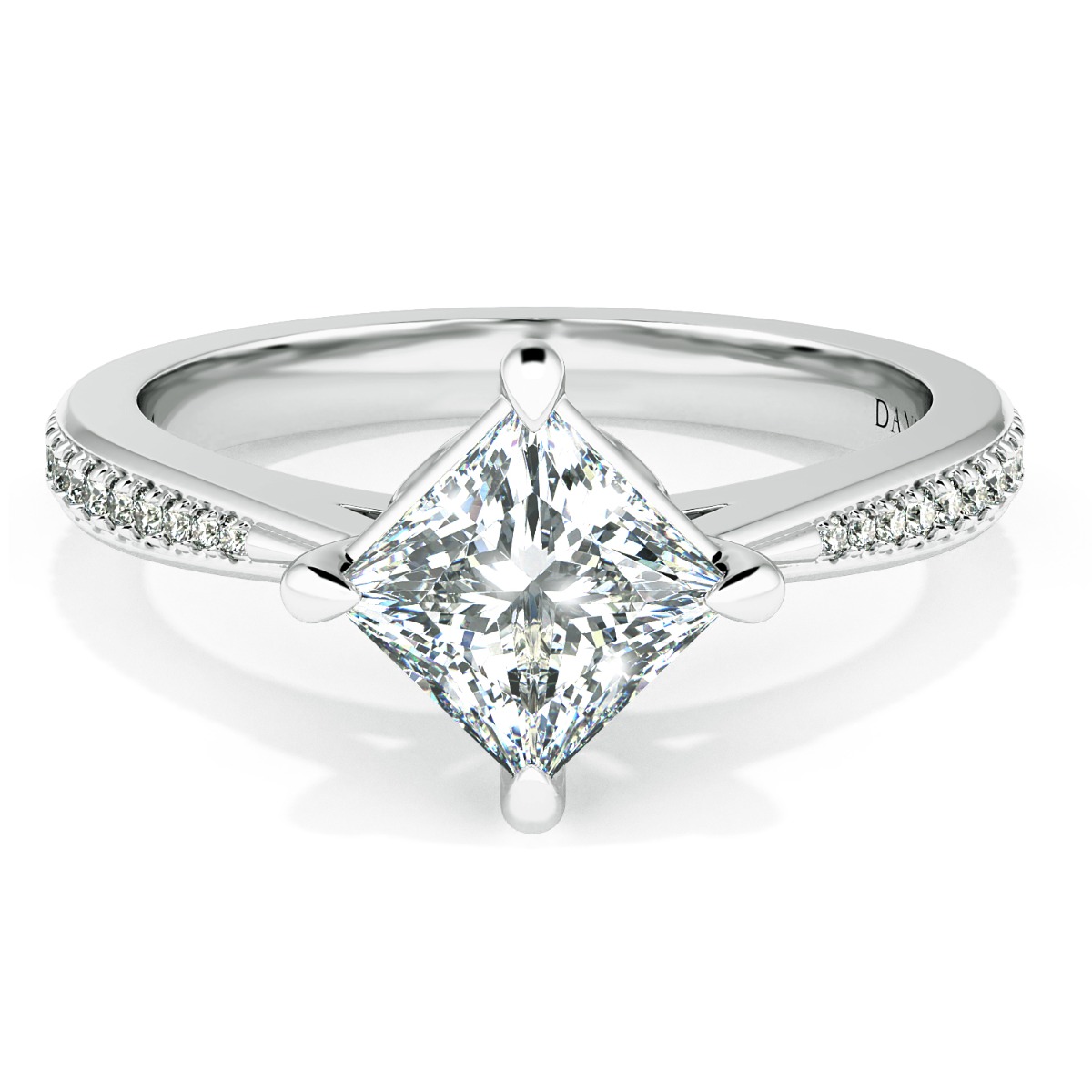 Classico Princess Cut Ladies Engagement Ring — image 1 of 9