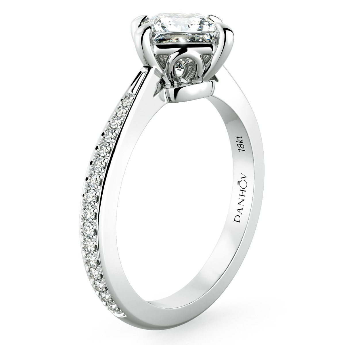 Classico Princess Cut Ladies Engagement Ring — image 2 of 9
