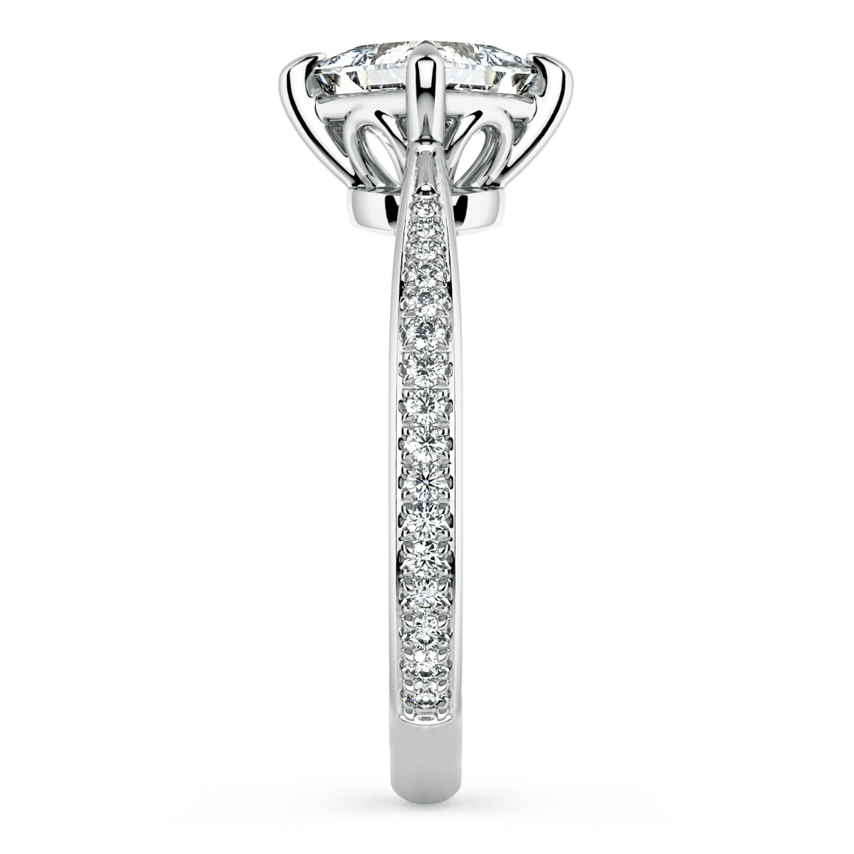 Classico Princess Cut Ladies Engagement Ring — image 4 of 9