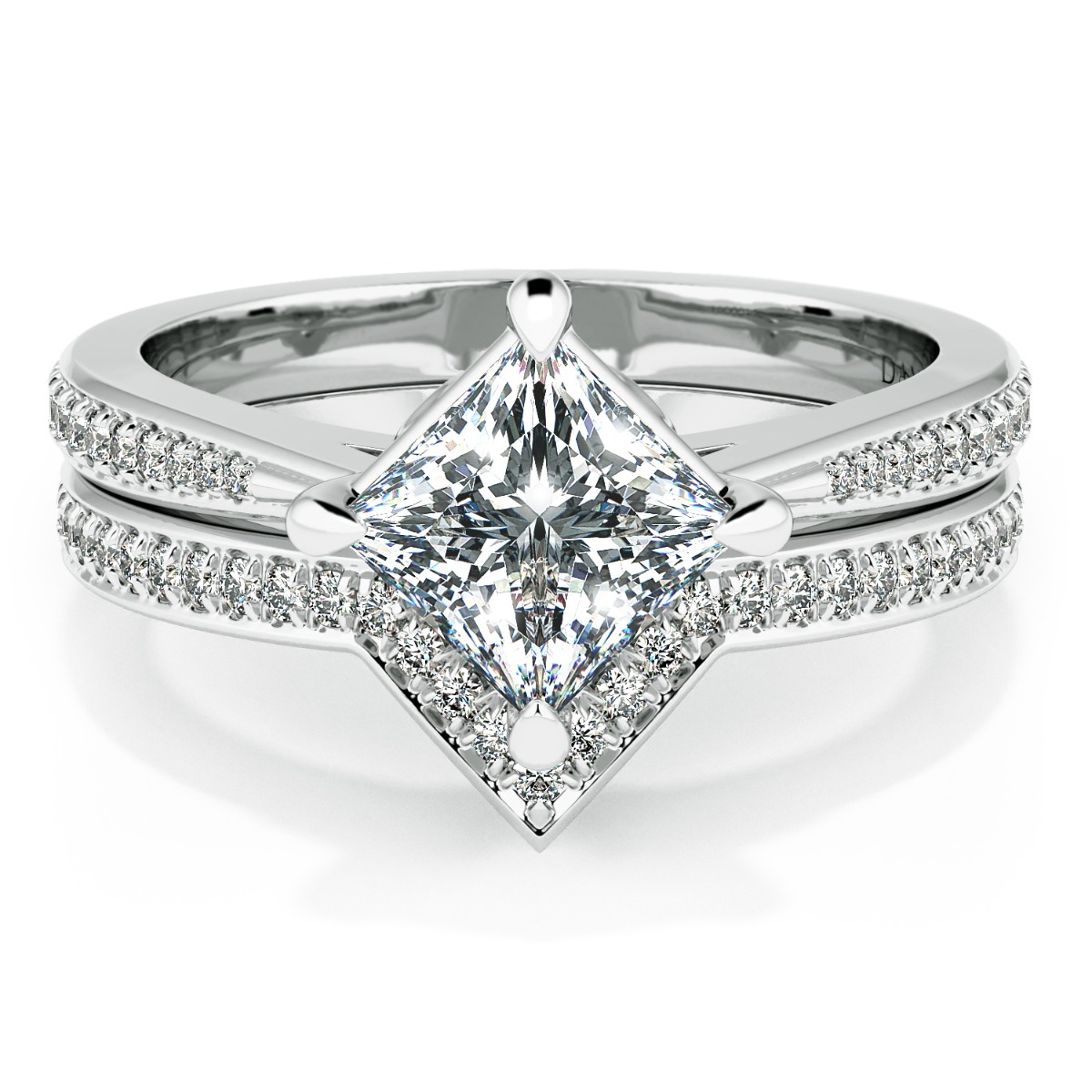 Classico Princess Cut Ladies Engagement Ring — image 5 of 9