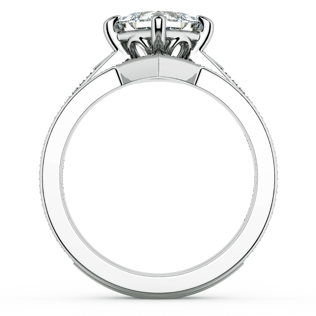 Classico Princess Cut Ladies Engagement Ring — image 7 of 9