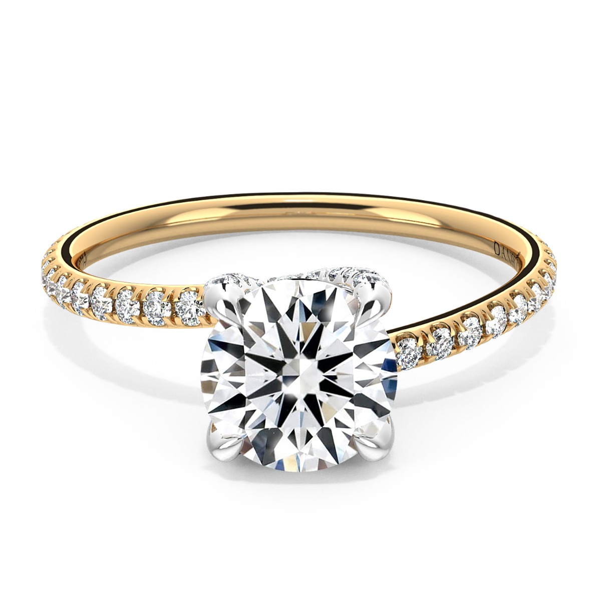 Eleganza Swirl Two Tone Diamond Ring — image 1 of 1