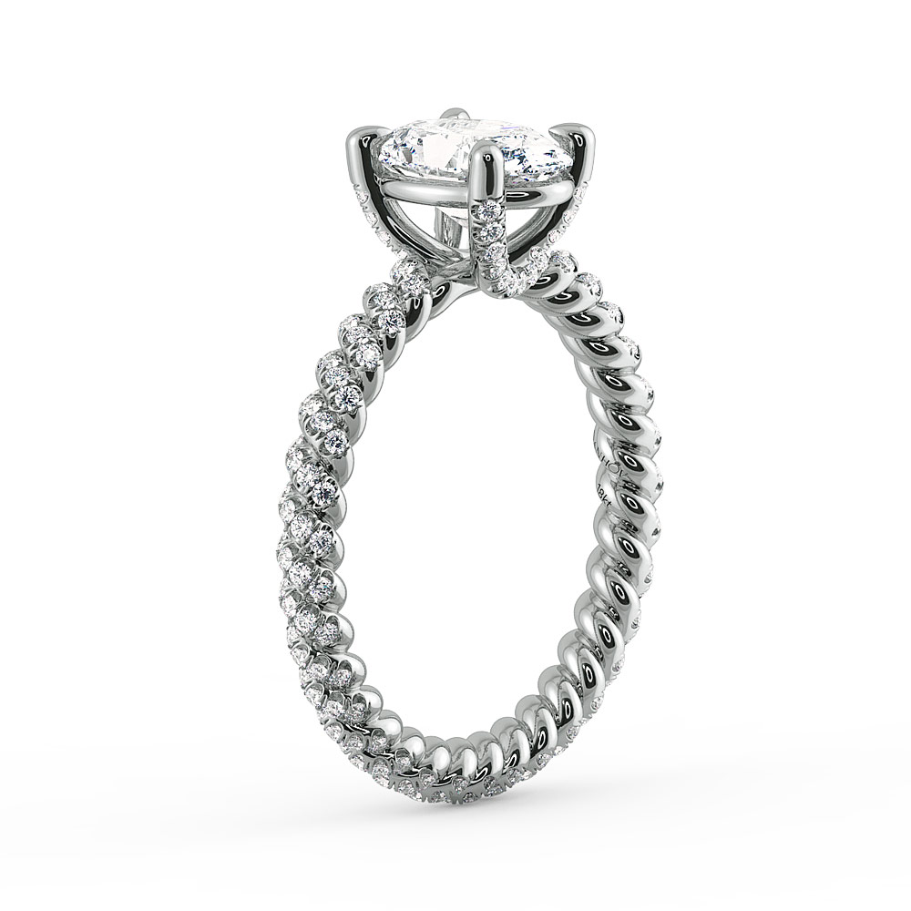 Eleganza Braided Diamond Engagement Ring — image 1 of 9