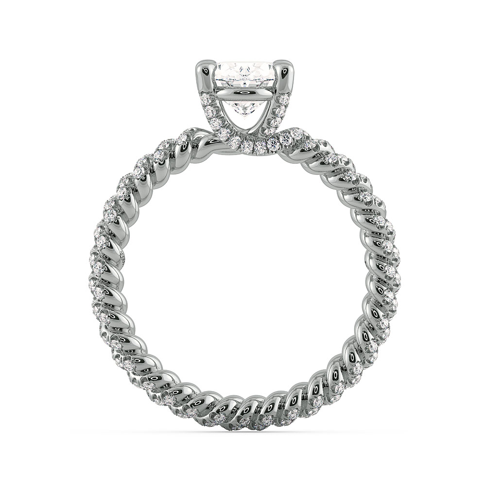 Eleganza Braided Diamond Engagement Ring — image 2 of 9