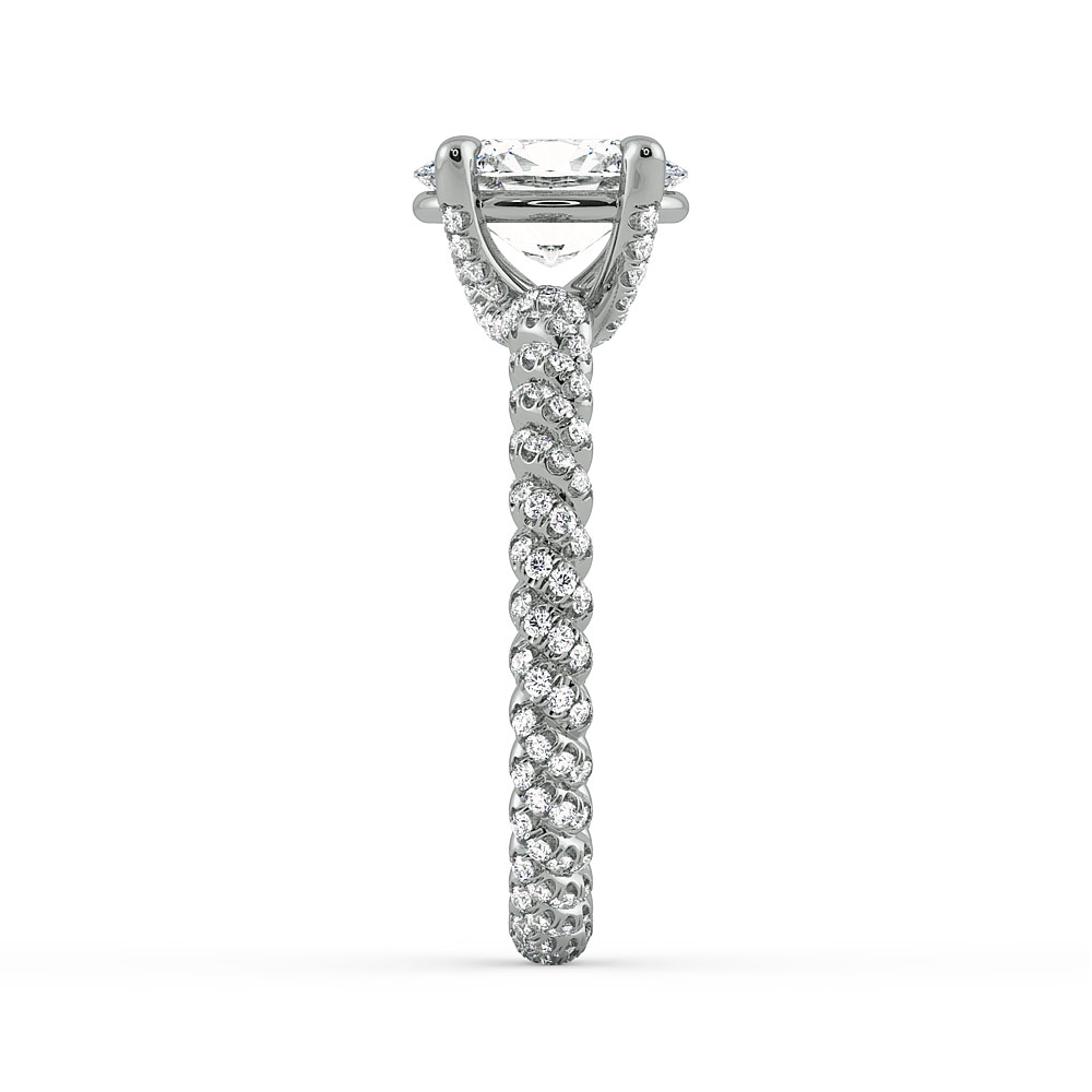 Eleganza Braided Diamond Engagement Ring — image 3 of 9