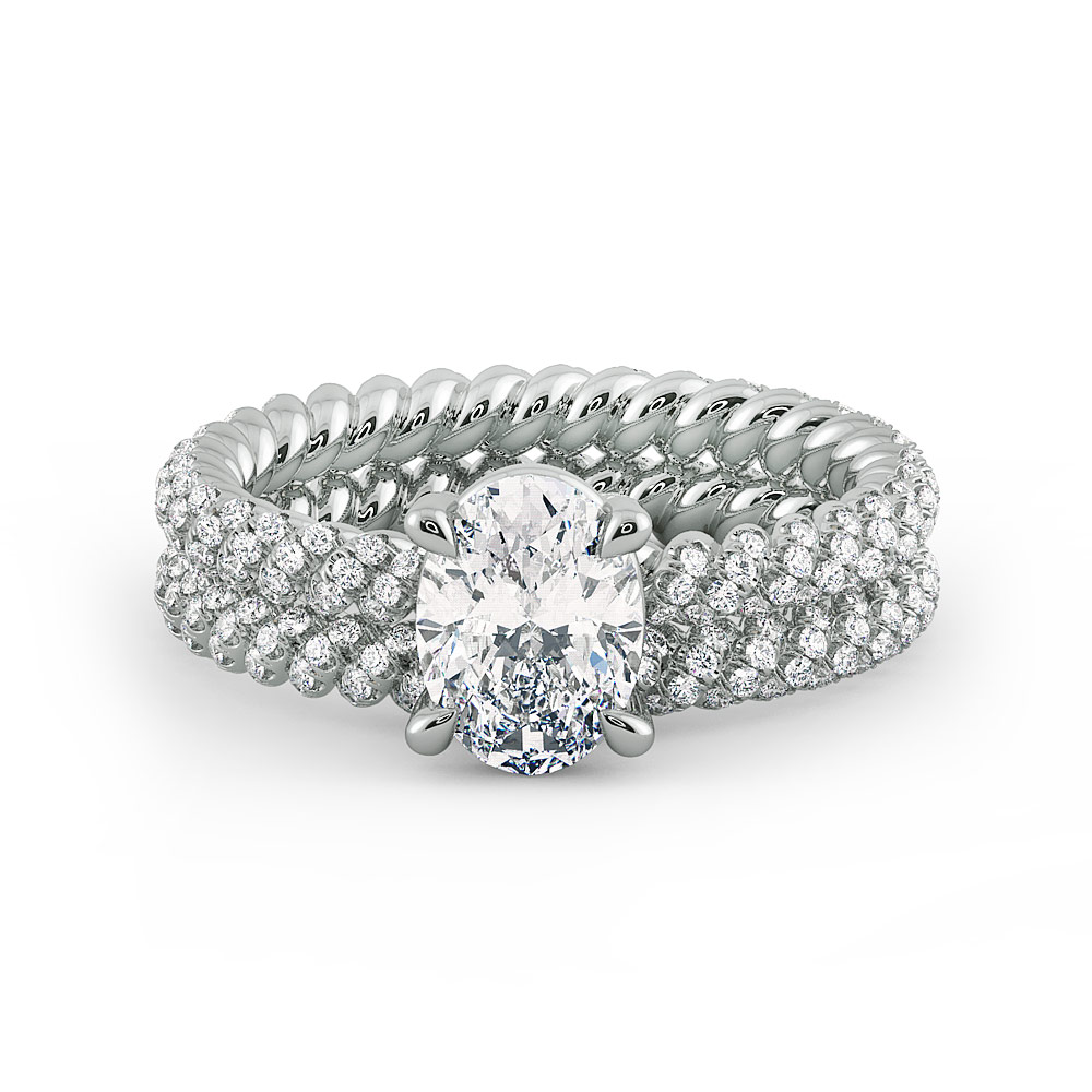 Eleganza Braided Diamond Engagement Ring — image 4 of 9