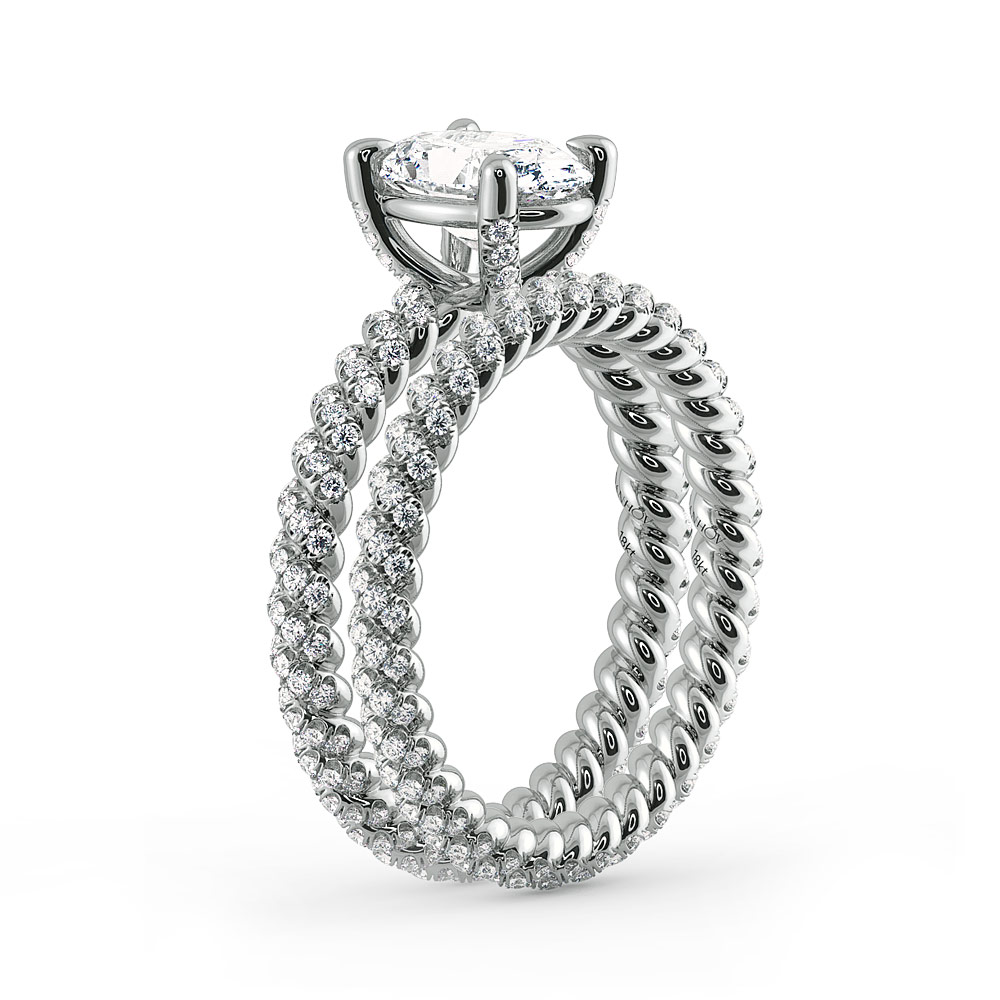 Eleganza Braided Diamond Engagement Ring — image 5 of 9