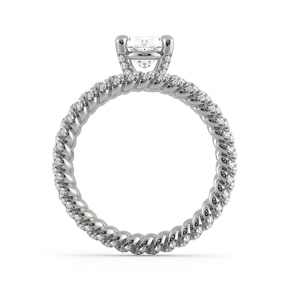 Eleganza Braided Diamond Engagement Ring — image 6 of 9
