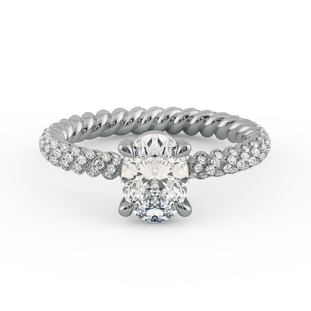 Eleganza Braided Diamond Engagement Ring — image 9 of 9