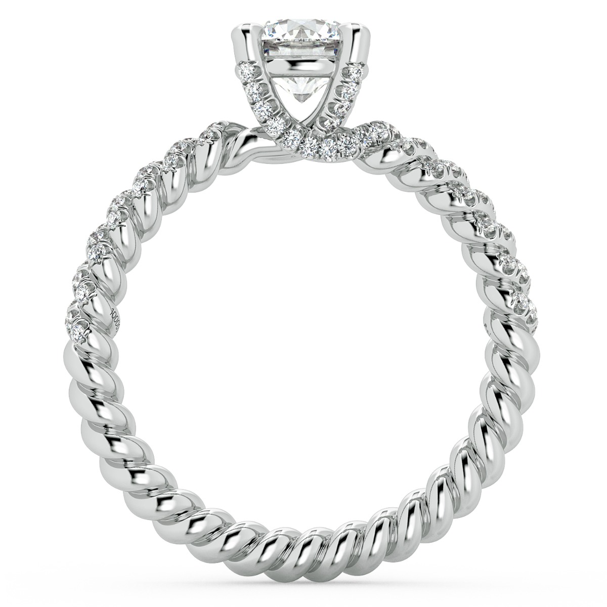 Eleganza Braided Diamond Engagement Ring — image 3 of 9