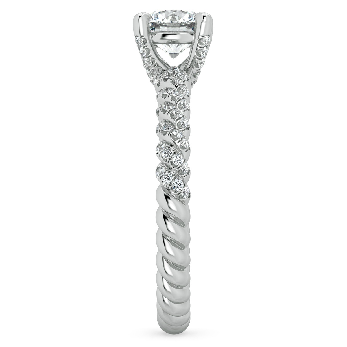 Eleganza Braided Diamond Engagement Ring — image 4 of 9