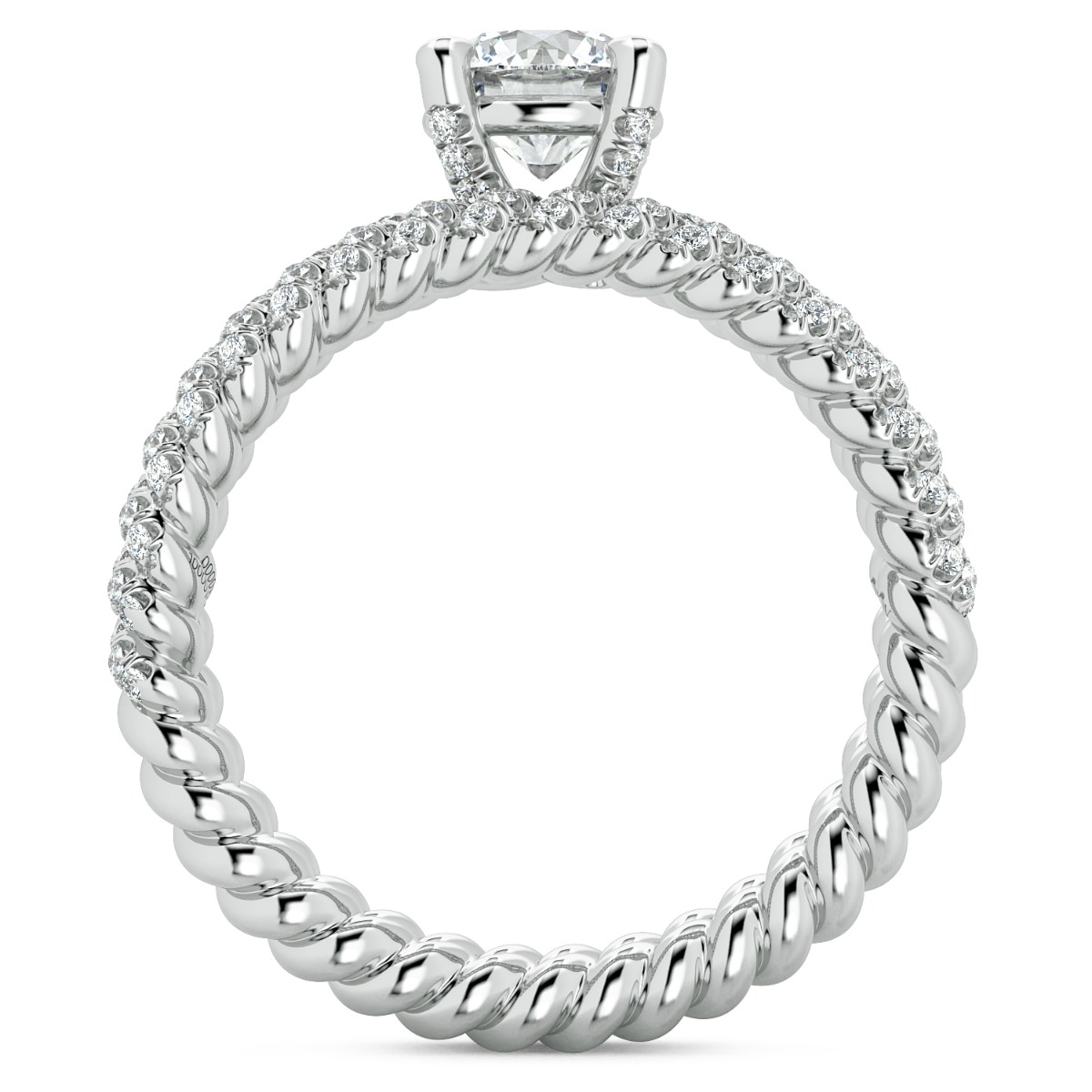 Eleganza Braided Diamond Engagement Ring — image 7 of 9