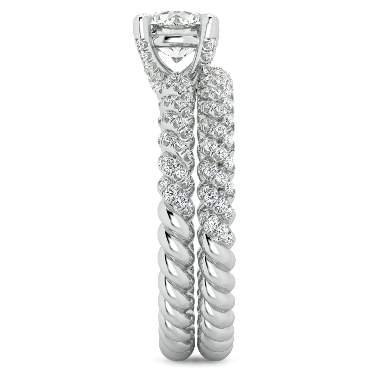Eleganza Braided Diamond Engagement Ring — image 8 of 9