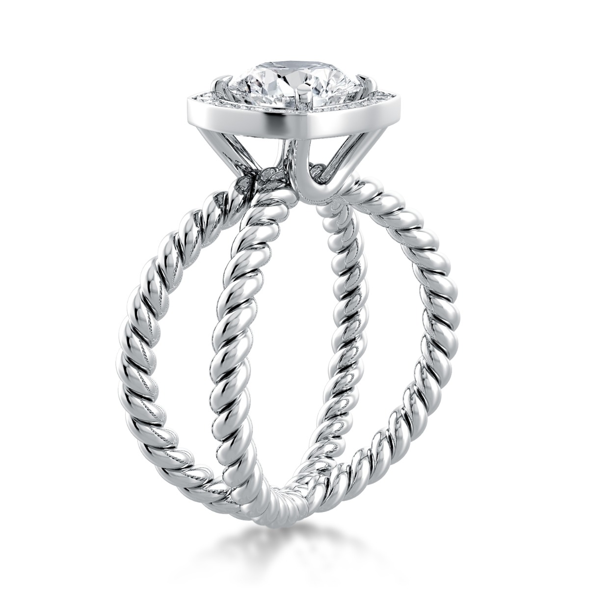 Eleganza Unique Design Engagement Ring with Halo — image 1 of 4