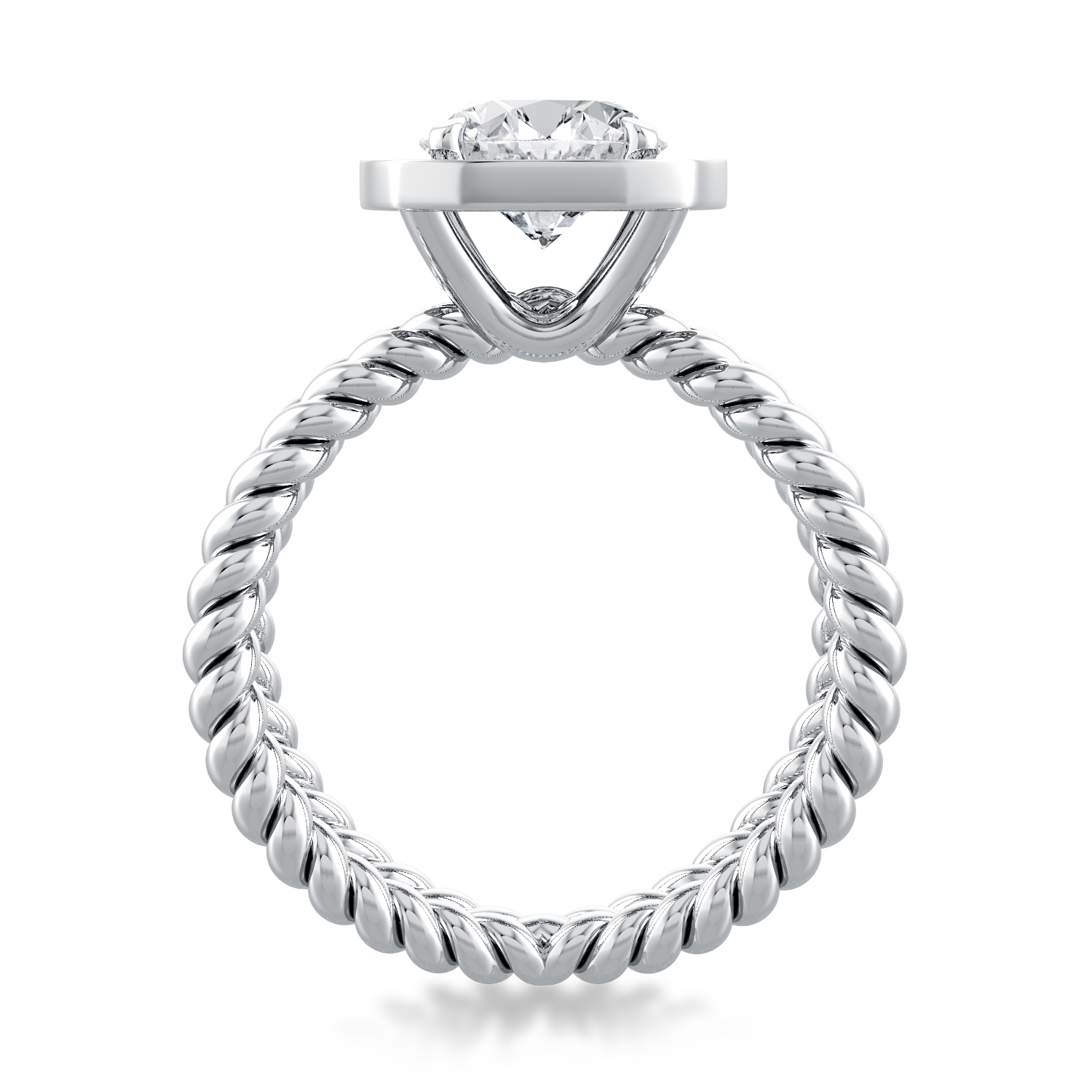 Eleganza Unique Design Engagement Ring with Halo — image 2 of 4