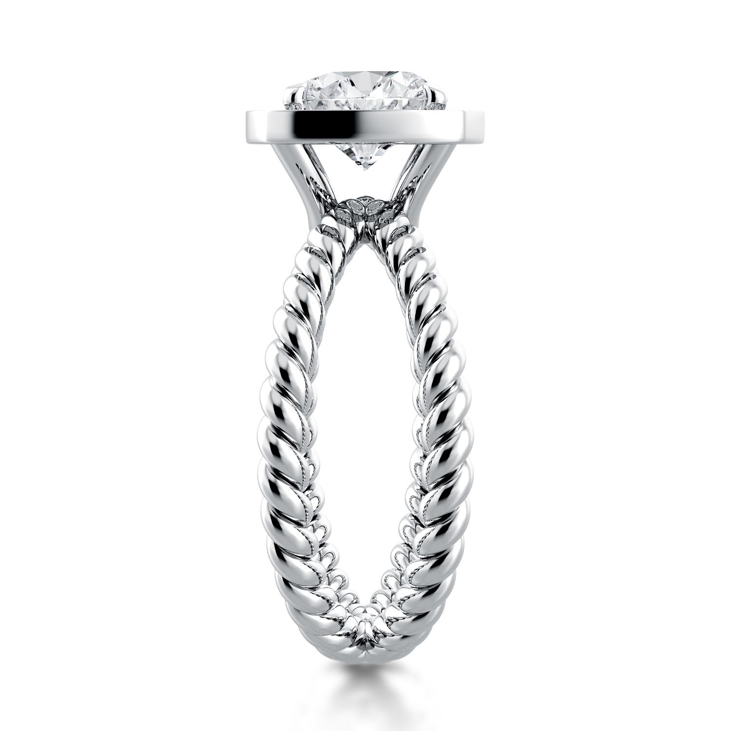 Eleganza Unique Design Engagement Ring with Halo — image 3 of 4